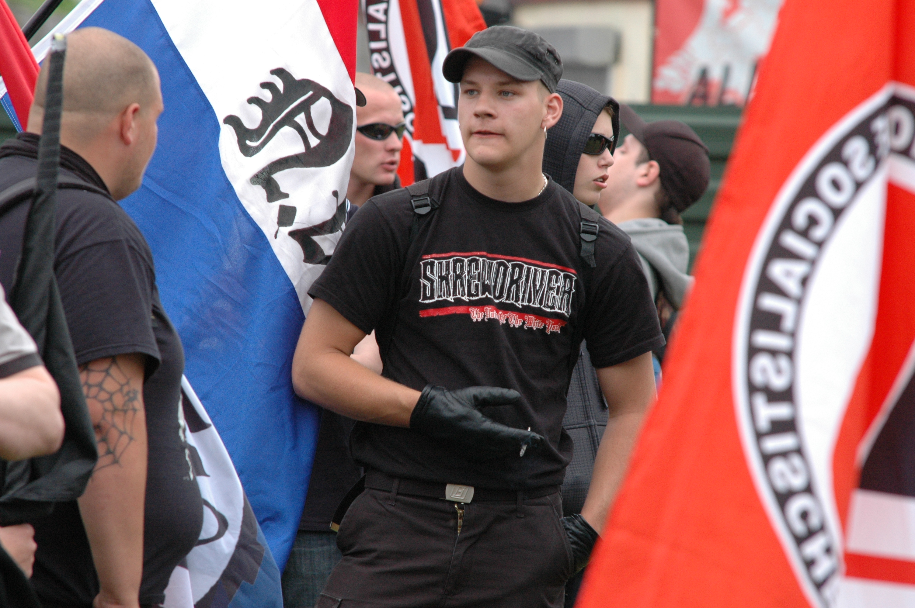 Jeroen Boers op demonstratie Nederlandse Volks-Unie