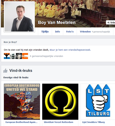 Screenshot facebookprofiel Van Meetelen