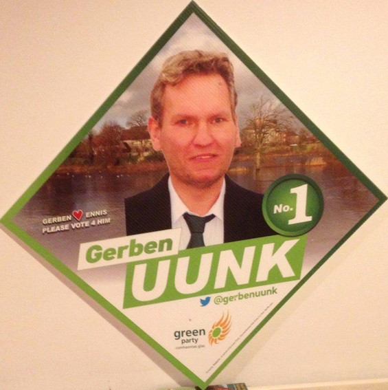 Uunk voert campagne voor de Groenen