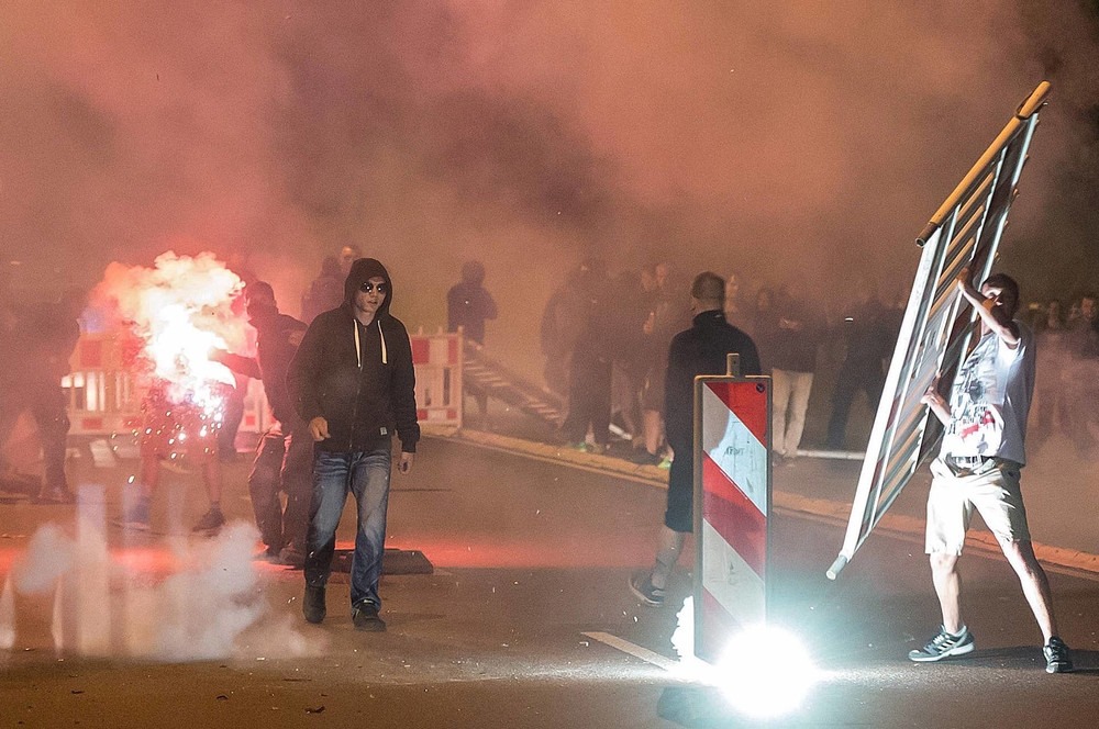 Neo nazi's in Heidenau