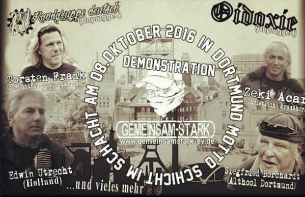 Edwin Wagensveld op neonazi demonstratie Dortmund, 8 oktober 2016