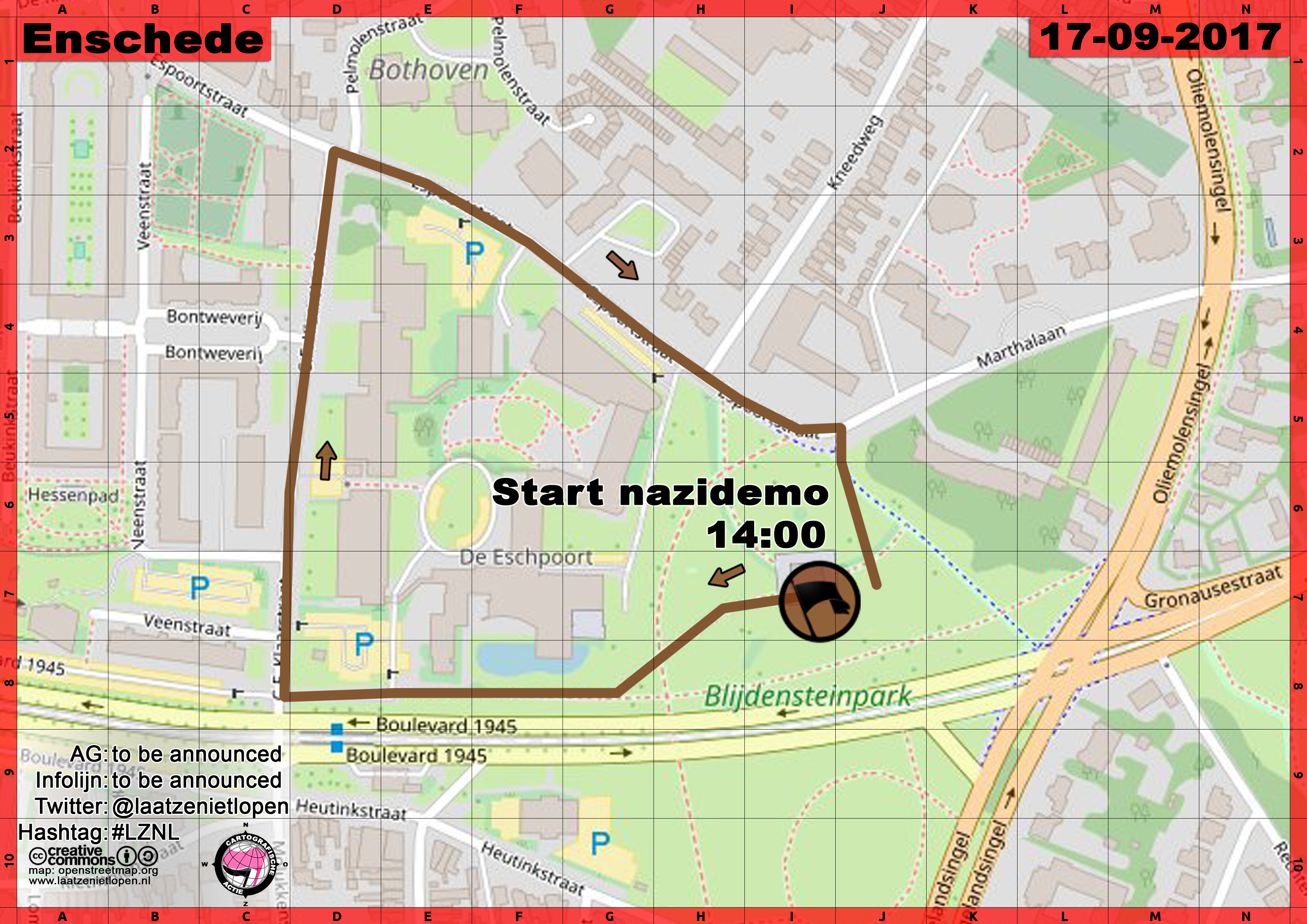 Actiemap_NoHoGeSa_Enschede_Route_Nazi's